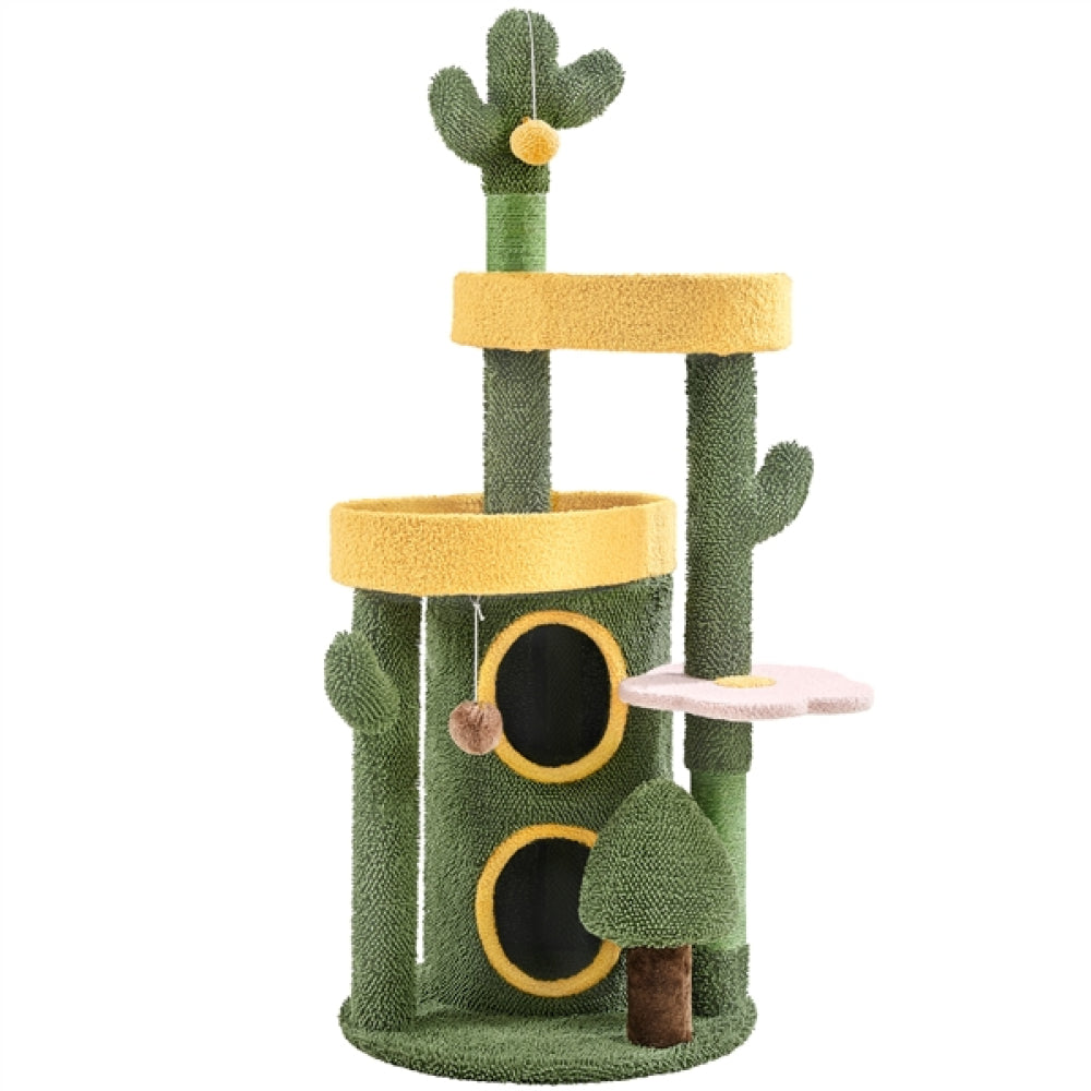 Oasis-Themed Cat Tree Cat Tower Fleece-covered Cat Tower