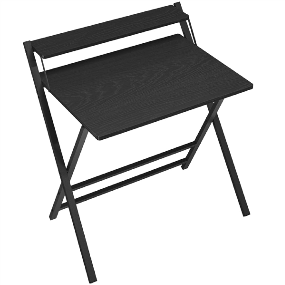 2-Tier Foldable Computer Desk w/ Monitor Shelf