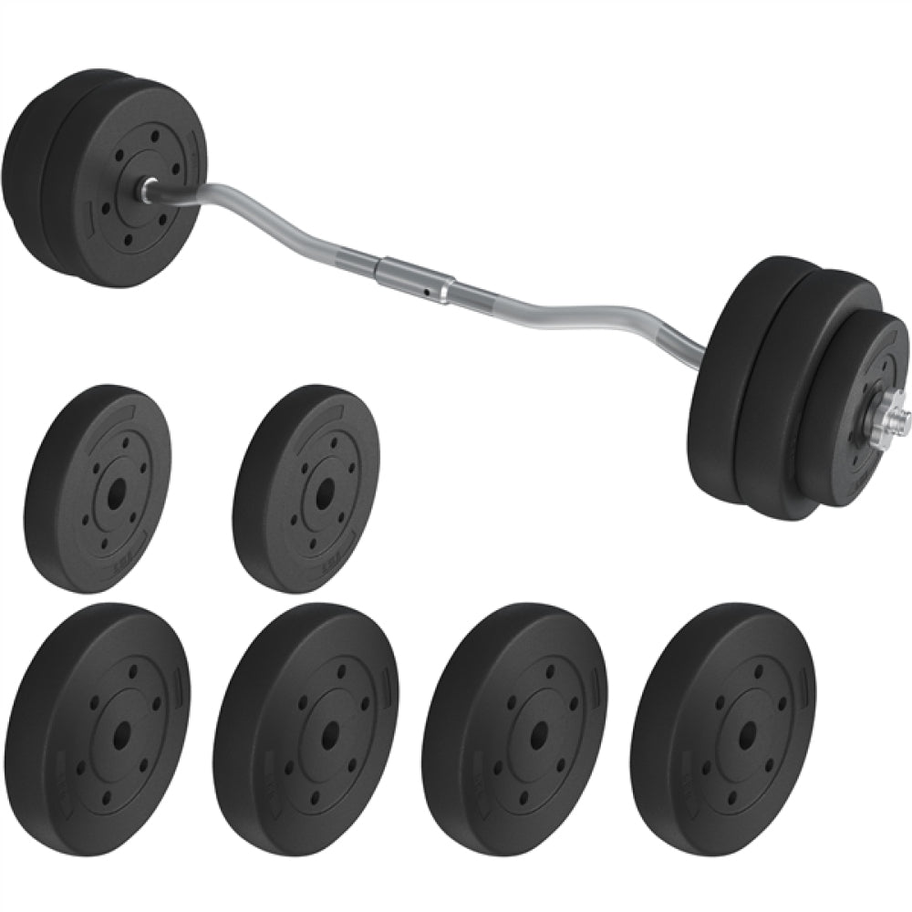30 KG Home Gym Barbell Weight Set Detachable Curl Bar with Plates and Star Locks