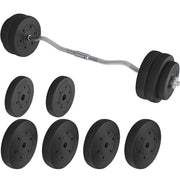 30 KG Home Gym Barbell Weight Set Detachable Curl Bar with Plates and Star Locks