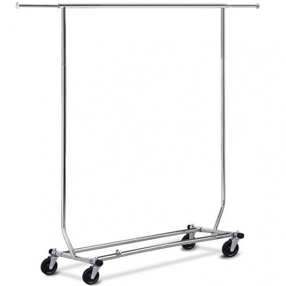 Free-Standing Standard Garment Rod Clothes Organizer Adjustable Foldable Clothes Rack