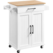 Kitchen Island Cart with Spice Rack Storage Rolling Kitchen Cart