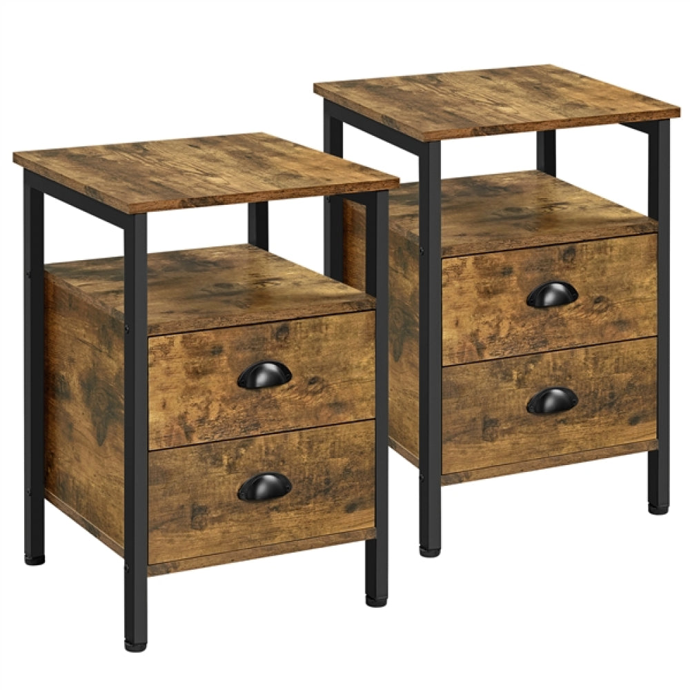1 Pair Side Table with 2 Drawers
