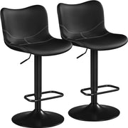 Set of 2 Height Adjustable PU Leather Bar Stools