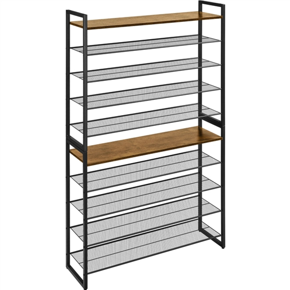 10-Tier Iron Shoe Rack Organizer