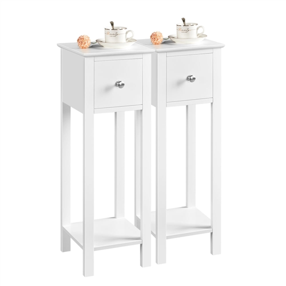 Slim Bedside Tables Nightstand Set of 2
