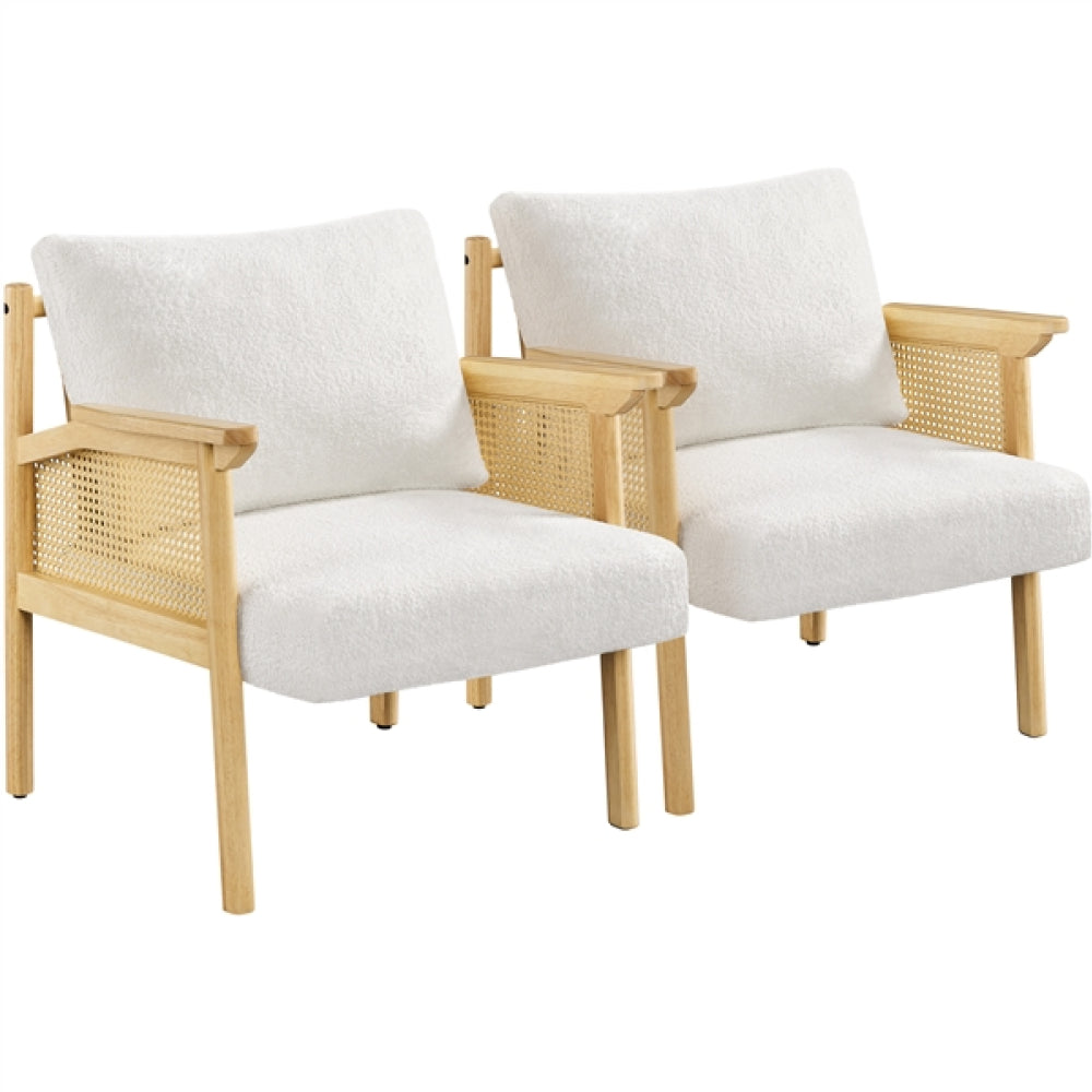 1 Pair Boucle Upholstered Accent Chair Lounge Chair