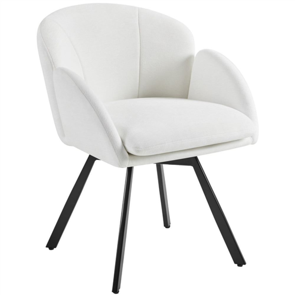 Flower-shaped Chenille Accent Armchair Contemporary Swivel Chair