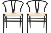 2pcs Modern Chair Y-Shaped Backrest Mid-Century Metal Dining Chair