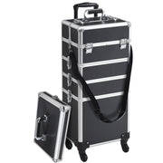 5-In-1 Professional Aluminum Rolling Cosmetic Makeup Train Cases Trolley