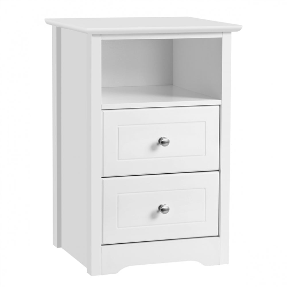 End Table with 2 Drawers and 1 Cubby Side Table Night Stand