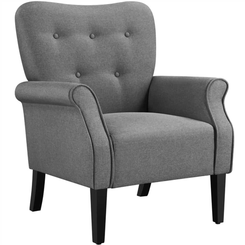 Mid-century Modern Accent Chair Upholstered Roll Armchair