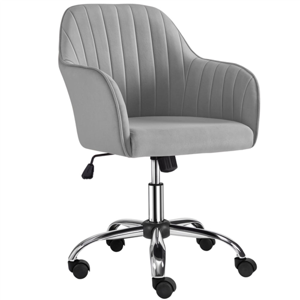 Modern Velvet Desk Chair Soft Height-Adjustable 360°Swivel Computer Chair