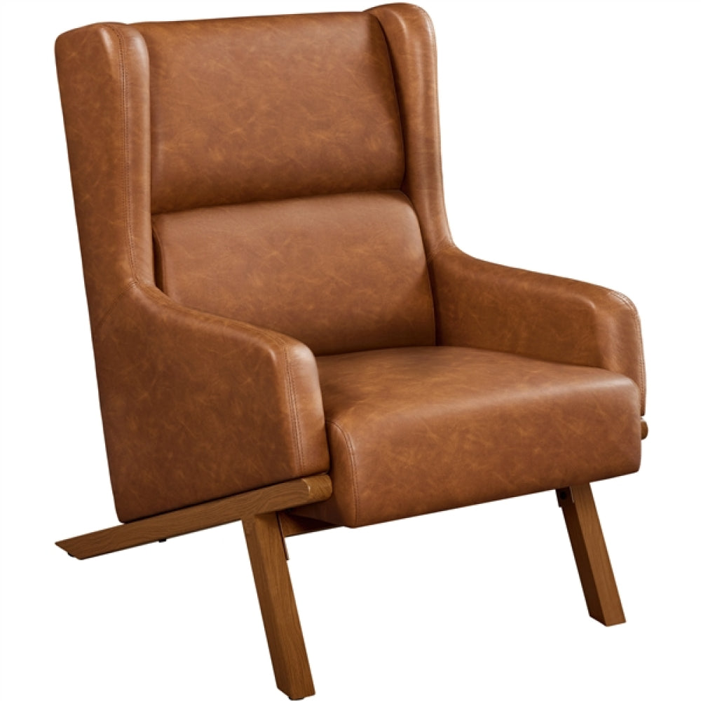 High Back PU Leather Accent Armchair