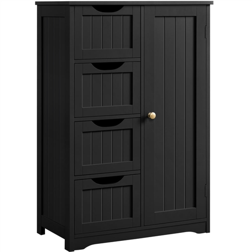 Wooden Bathroom Cabinet 4 Drawers & Cupboard Bathroom Storage Unit