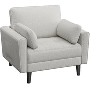 Tufted Oversized Armchair Comfy Fabric Accent Chair Single Sofa
