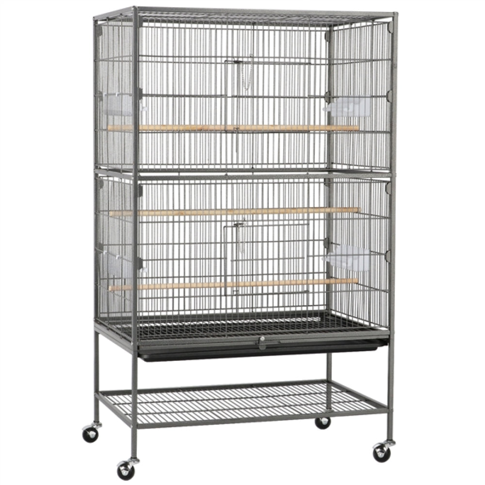 52″ H Large Parrot Cage Rolling Metal Bird Cage