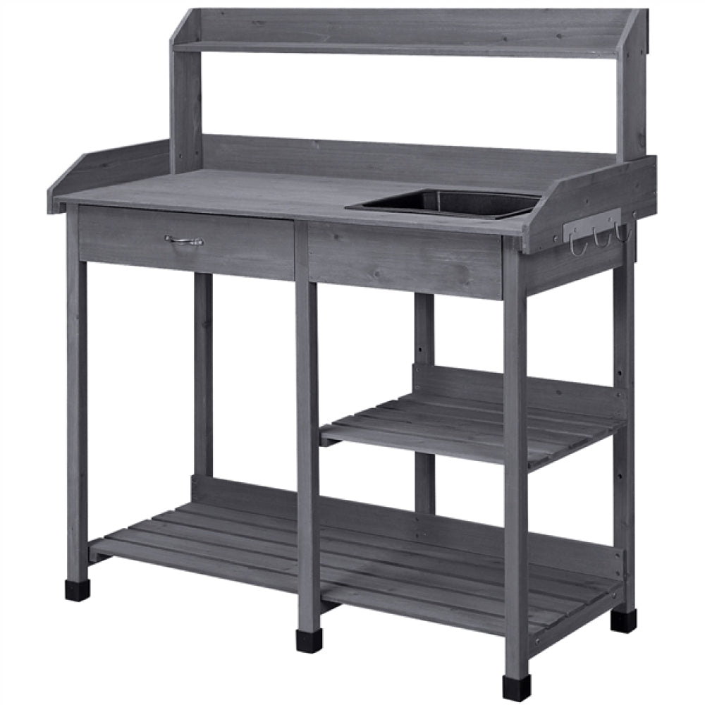 Garden Potting Bench with Basin Garden Work Bench Station