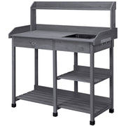 Garden Potting Bench with Basin Garden Work Bench Station
