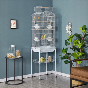 64’’ H Open Top Metal Bird Cage Large Rolling Parrot Cage