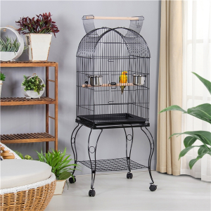 Open Top Metal Bird Cage Rolling Parrot Cage