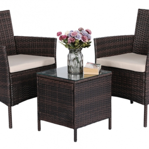 Patio Set Rattan Chairs and Coffee Table