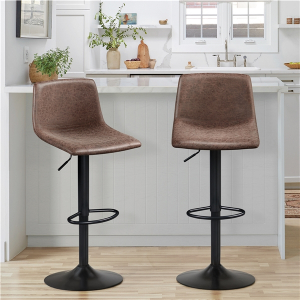 2pcs Vintage Adjustable Bar Stools