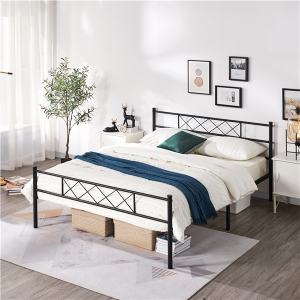 Queen Bed Frame Mattress Foundation with Headboard&Footboard