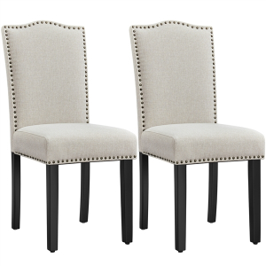 Set of 2 Modern Fabric Upholstered Dining Chairs