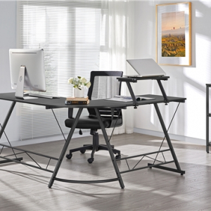 64” L-Shaped Desk with Monitor Stand