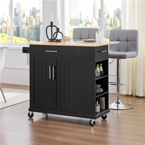 Kitchen Island on Wheels with Drawers & Cabinet